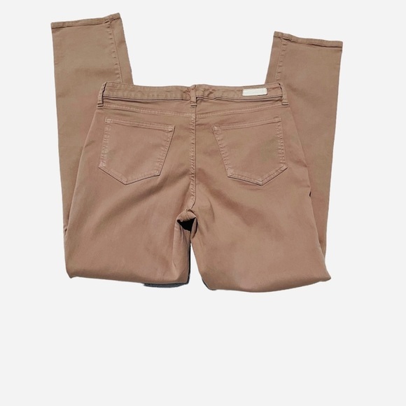 Woman Lands End Mid-Rise Slim Straight Leg Colored Denim Jeans in French Walnut - Picture 5 of 14